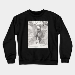 Janet's Foss, near Malham, Yorkshire - Zentangle landscape Crewneck Sweatshirt